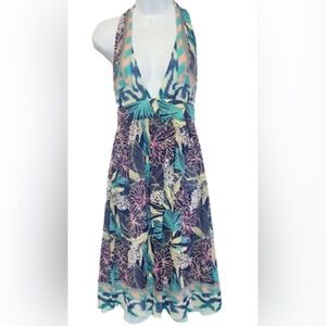 Nicole Miller Studio Halter Top Silk Dress
